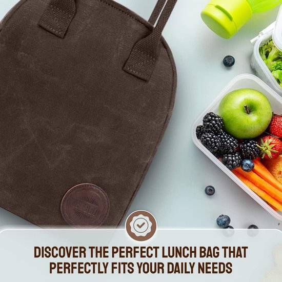 ASEBBO Geïsoleerde Lunchtas voor Vrouwen & Mannen (Chocoladebruin) van Asebbo — afbeelding 5