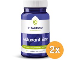 2x Vitakruid Astaxanthine Astapure® 4mg Duurzaam Gekweekte Alg (60 vega capsules)