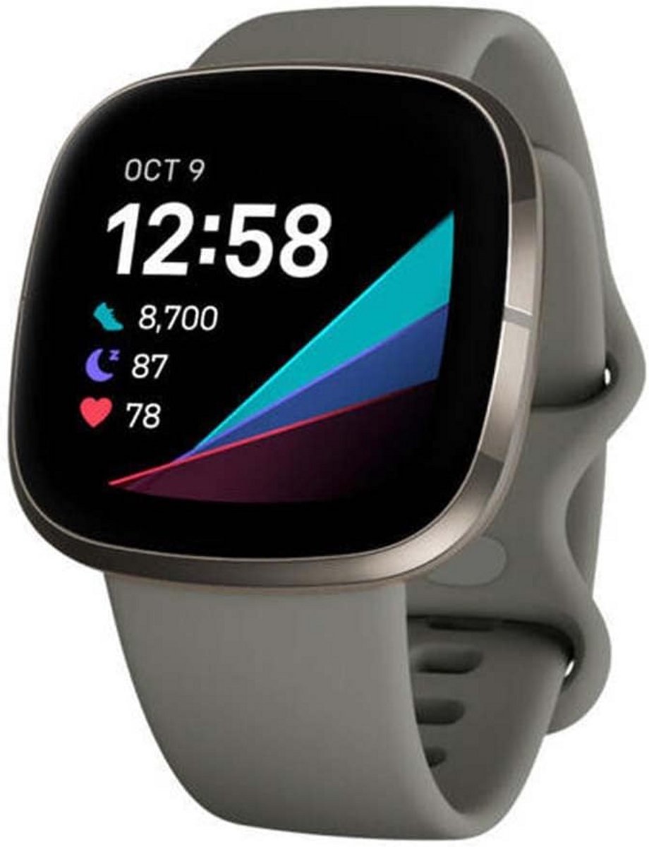 Geavanceerd Smartwatch - Gezondheidstracker Polsband - Hartgezondheid Monitoren - Huidtemperatuur Trends - 40mm Kast - Saliegrijs Zilver