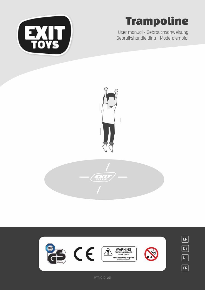 EXIT Silhouette Trampoline Rechthoek 244x366cm met Veiligheidsnet - Op Poten - Zwart