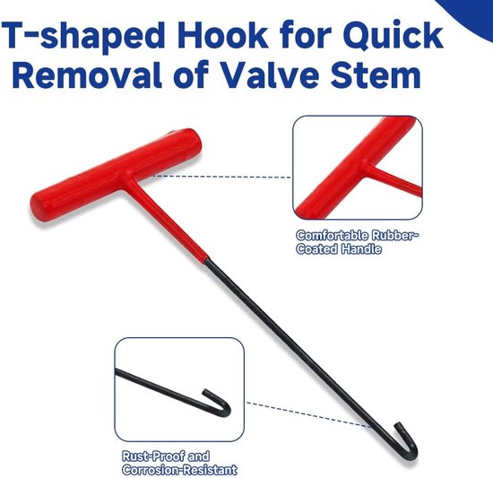 Ventiel Reparatie Set - Banden Tool Kit - Snel Ventielen Vervangen - Zonder Band Demontage - 22 cm Lengte van Merkloos — afbeelding 4
