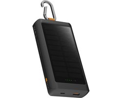 Xtorm Go2 Solar Powerbank – 10.000 mAh – 15 Watt – Zonnepaneel – Powerbank Zonneenergie – Zaklamp – Zwart – Noodpakket