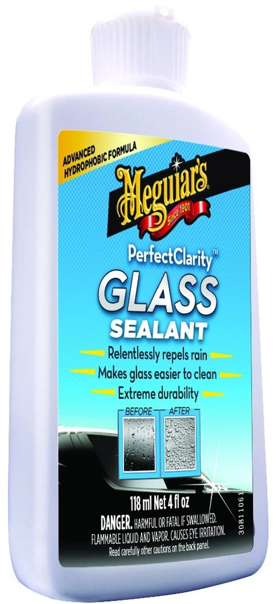 Meguiar’s Perfect Clarity Glass Sealant – 118ml – Glasverzegeling Auto – Hydrofobische Waterafstoting – Glasbescherming