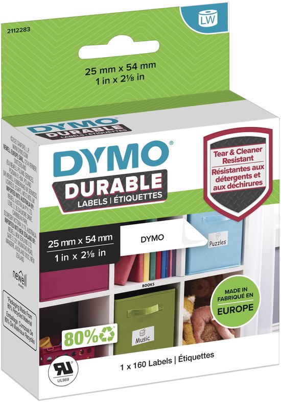 Dymo Duurzame LabelWriter Etiket 25x54mm 160 stuks