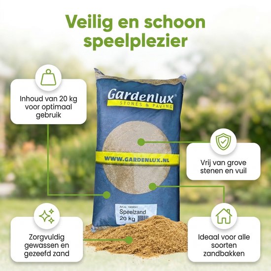 Gardenlux - Speelzand - Zandbakzand voor Kinderen - Gecertificeerd - 4 x 20 kg