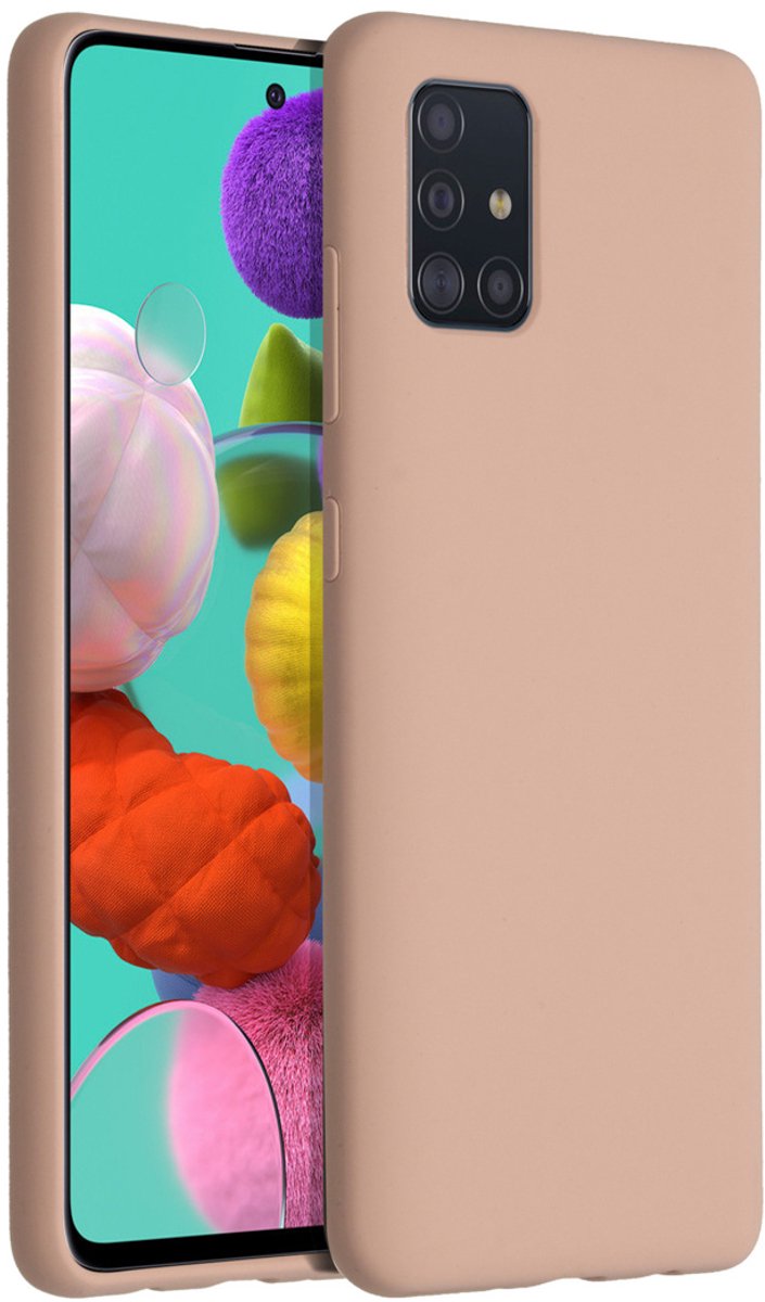 Accezz Hoesje - Geschikt voor Samsung Galaxy A51 - Liquid Silicone Backcover - Roze