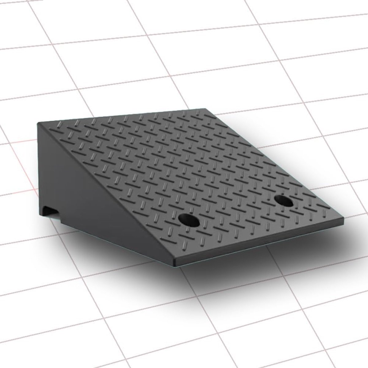 Oprit helling - Drempelhulp stoeprand - Obstakels overbruggen - Antislip rubber materiaal - 50x50cm H 16cm - Zwart