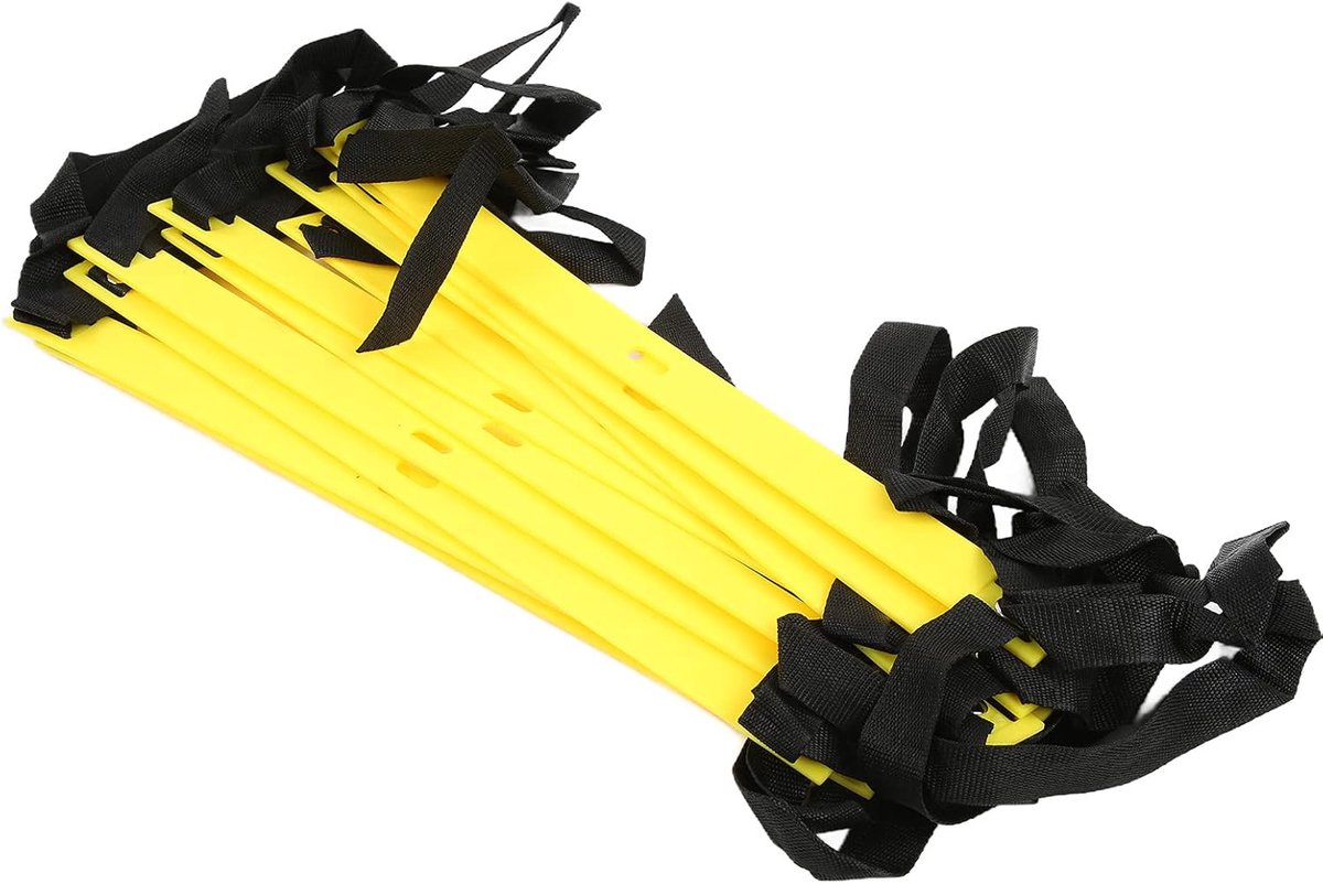 Trainingsladder - Behendigheidsladder - Sporttraining - Vaste Ladderplaten - 6 Meter - Geel