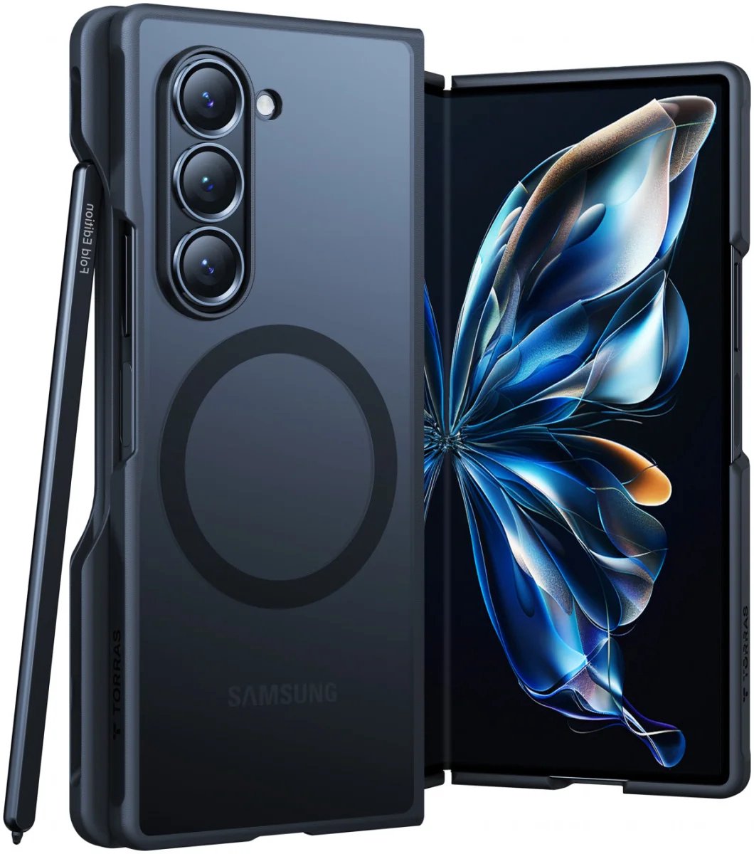TORRAS Guardian Magnetic Hoesje Geschikt voor Samsung Galaxy Z Fold 6 - Compatibel met MagSafe - Matte Beschermhoes - Back Cover met Magneet Zwart