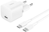 Belkin USB C Wandlader 25 W met USB C naar USB C kabel 1 m - Wit