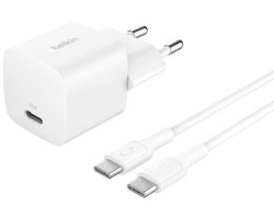 Belkin USB C Wandlader 25 W met USB C naar USB C kabel 1 m – Wit