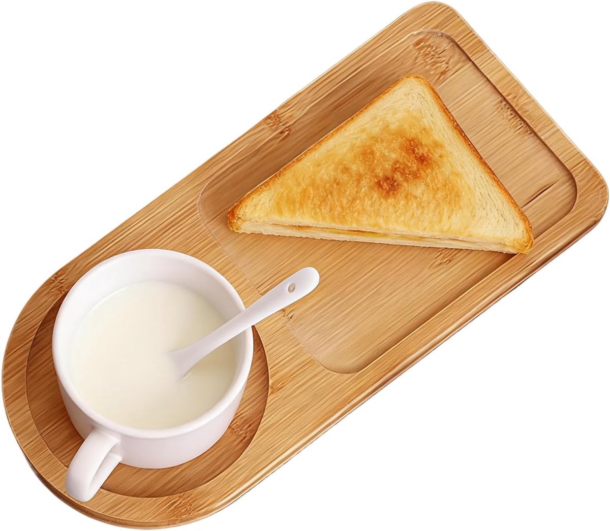 Houten Serveerschaal - Borrelplank Hapjes - Eten Presenteren - Gescheiden Vakken - 28x13x2 cm
