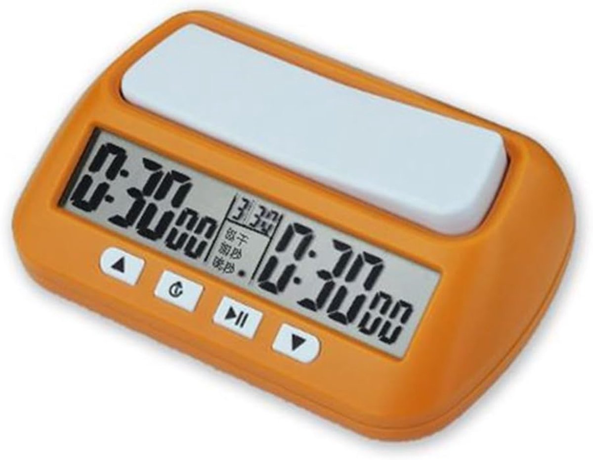 Digitale Schaakklok - Spel Timer - Toernooi Spelen - Bonus en Vertraging - 140x88x45mm - Geel