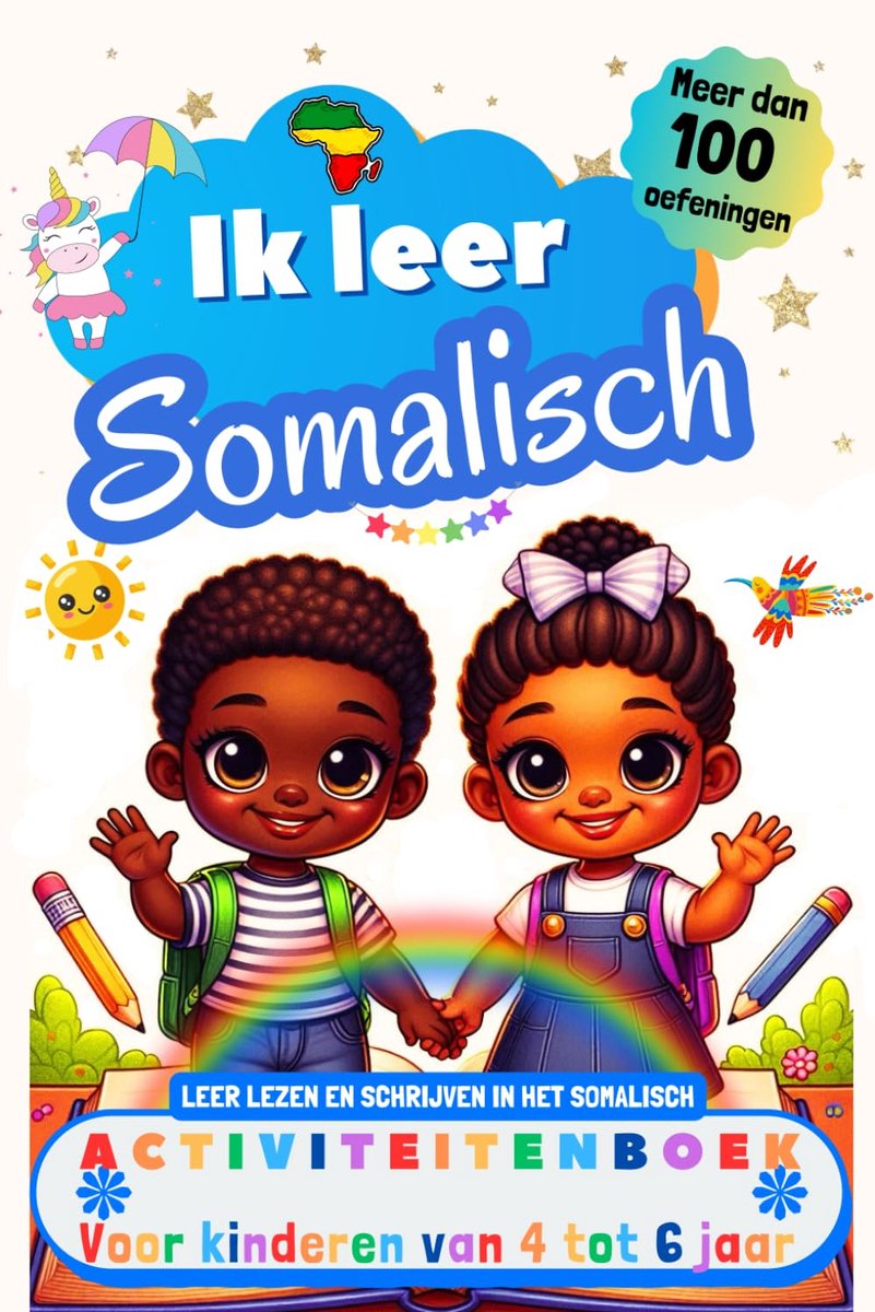 Leerboek Somalisch - Kinderactiviteitenboek - Taal Leren - Meer dan 100 oefeningen - 15x23 cm
