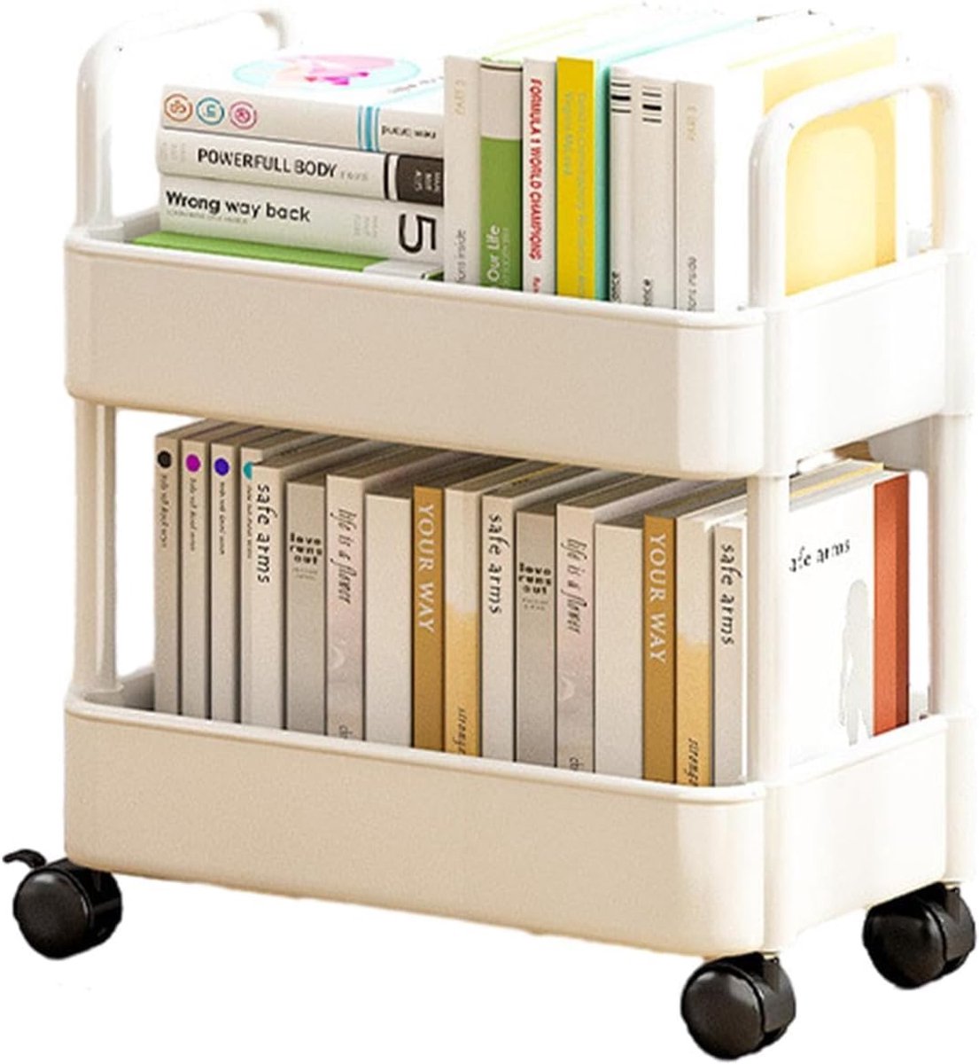 Opbergkar - Rolcontainer Keuken - Ruimte Besparen - Verrijdbaar Ontwerp - 43x25x37 cm - Wit