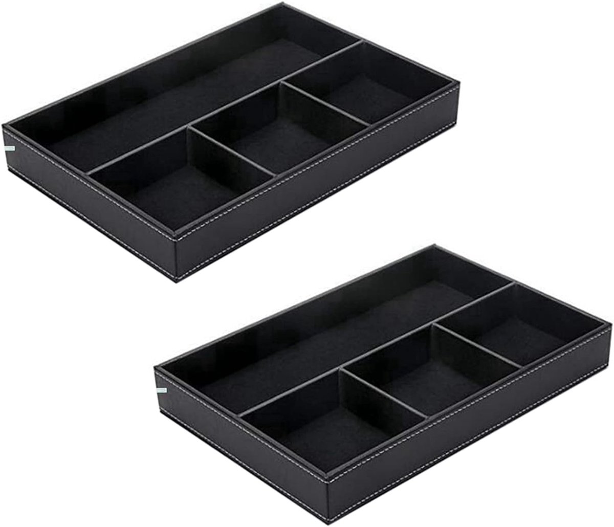 Lade Organizer - Bureau Opberger - Kantoor Spullen - Set van 2 - Medium Formaat - Zwart