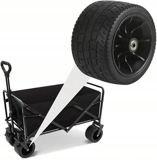 Opvouwbare Strandwagen - Bolderkar Tuinwagen - Strand Camping Tuin - Verstelbare Handgreep 360° Wielen - 150L 70kg - Blauw Grijs — afbeelding 3