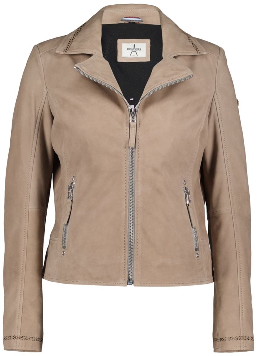 Donders Jas Leahter Jacket 57720 Taupe Dames Maat - XL