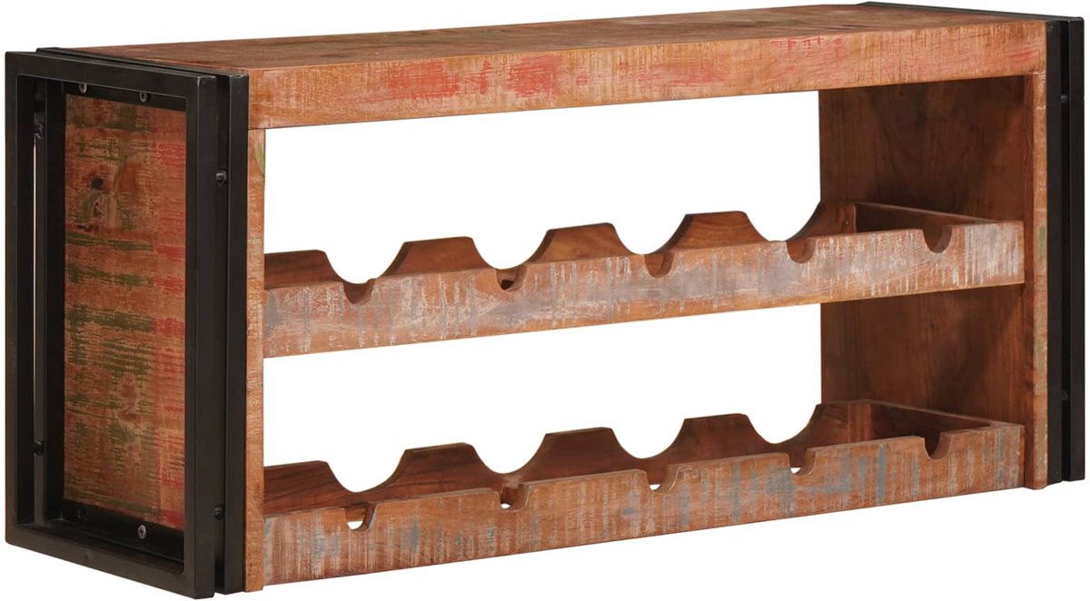 vidaXL - Wijnrek - Bruin - 100 - x - 45 - x - 33 - cm - Massief - hergebruikt - hout