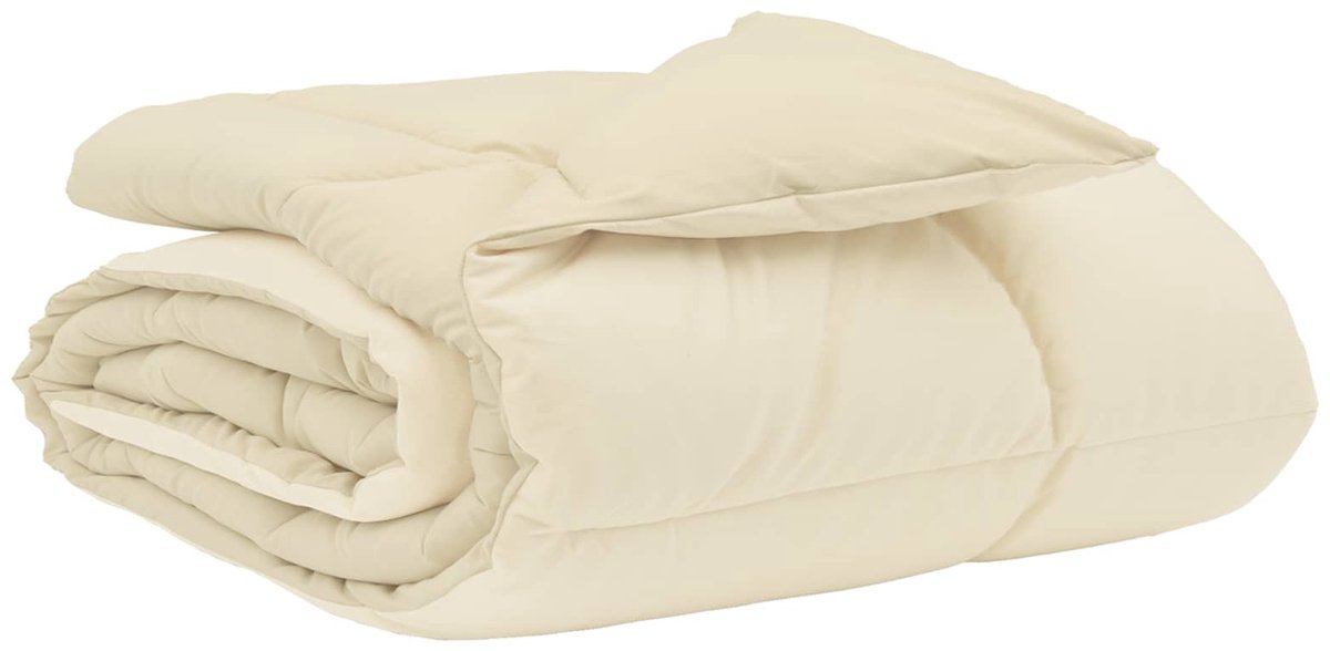 vidaXL - Volledig - Jaar - Dekbed - Gekwilt - Crème - 155 - x - 220 - cm - Microvezel