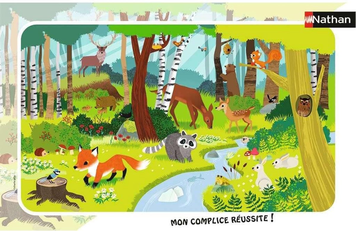 Kinderpuzzel Met Lijst 15 Delen Bosdieren Vanaf 3 Jaar