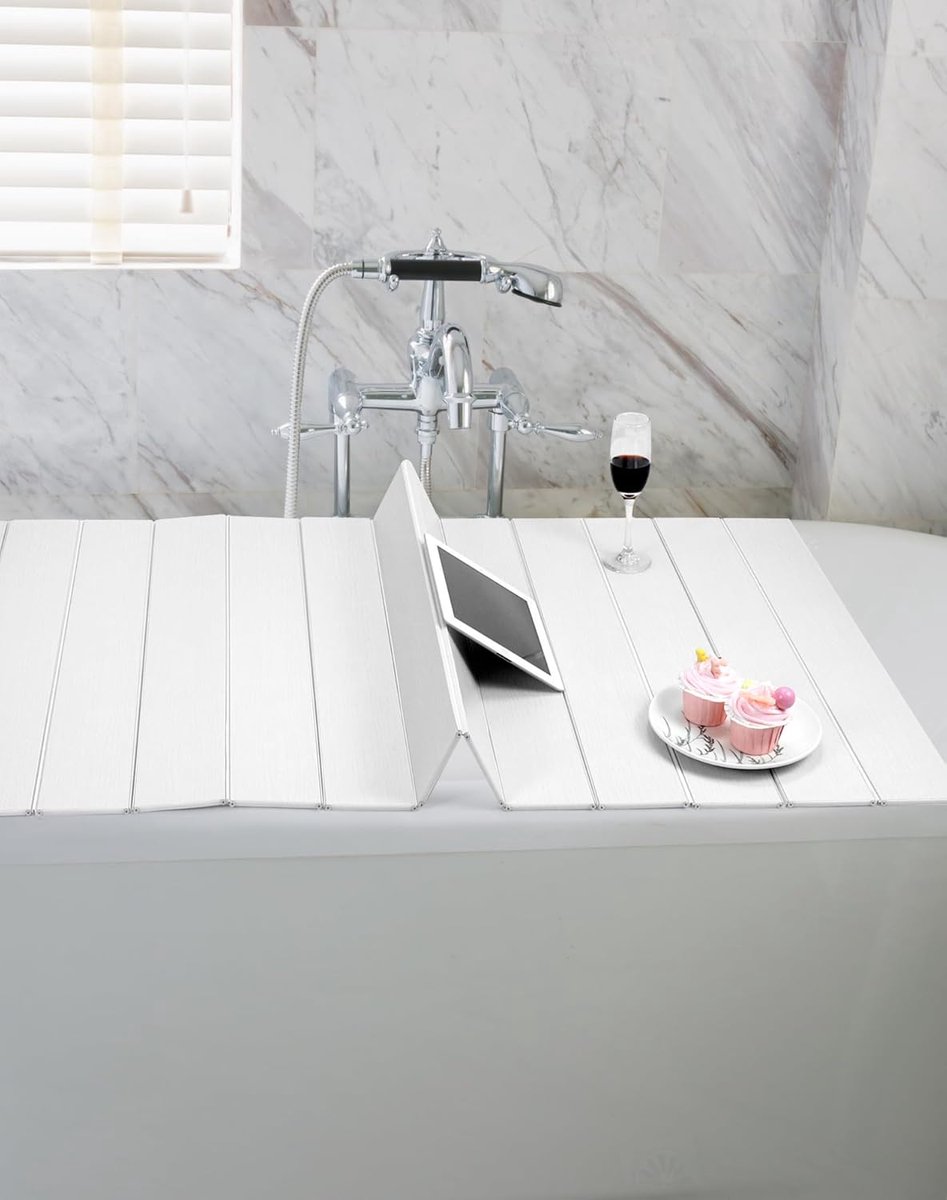 Inklapbare Badplank Wit PVC - Stevig Zitvlak voor Douche en Bad