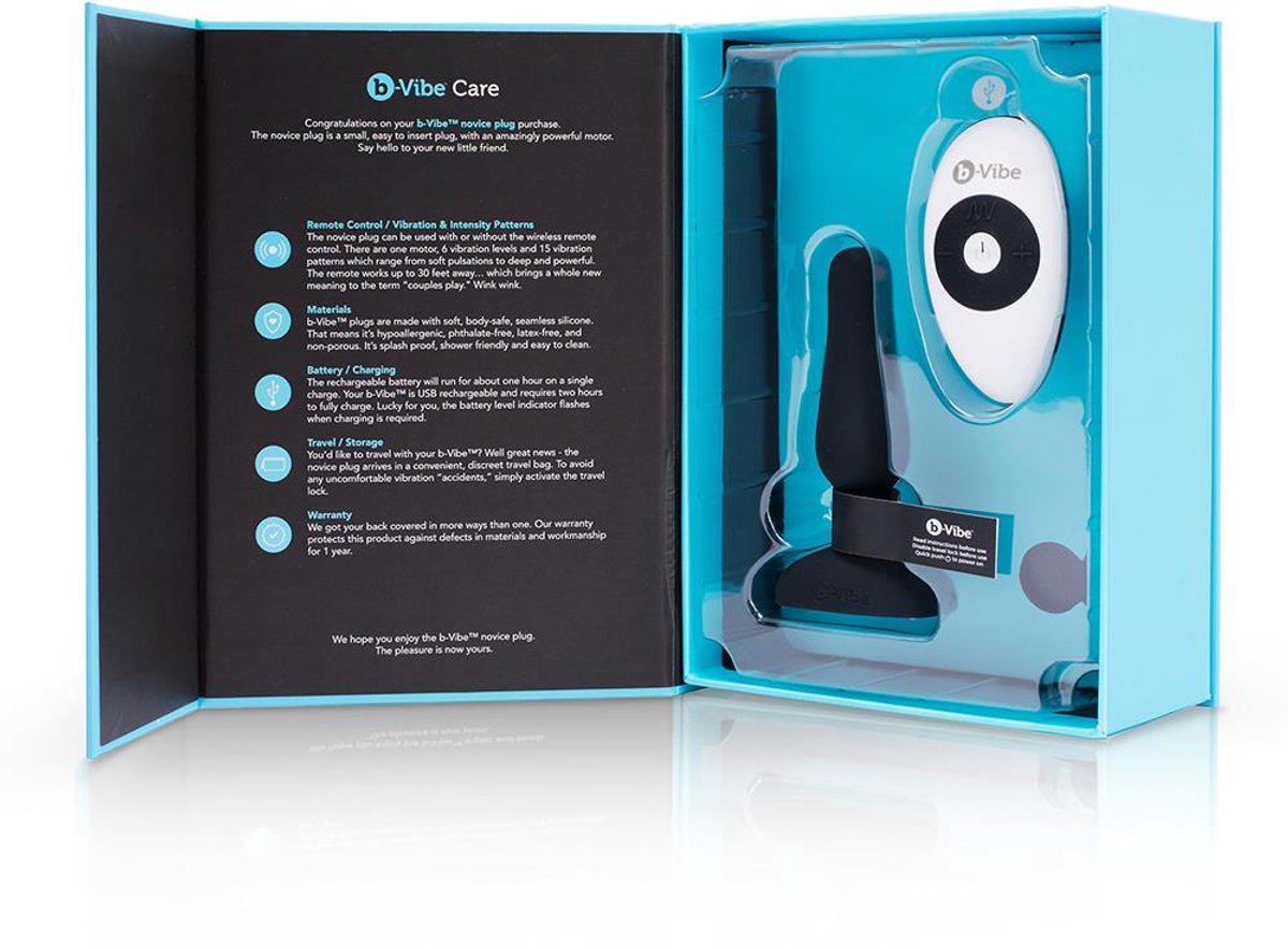 B Vibe Novice Remote Control Buttlug - Zwart