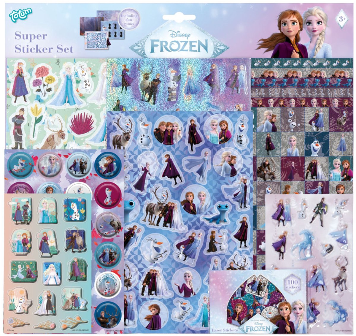 Disney Frozen Totum super sticker set XL 7 vellen - speelgoed meisjes vanaf 3 jaar - creatief knutselen stickeren met Anna en Elsa — afbeelding 15
