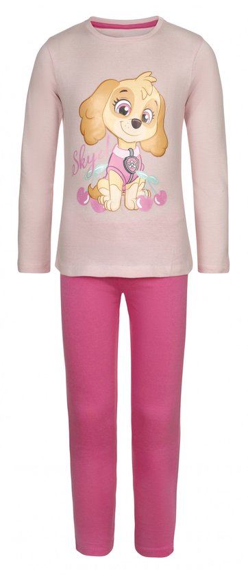 Pyjama Paw Patrol Fille Été - T-shirt Et Short Rose Gris, Coton Officiel