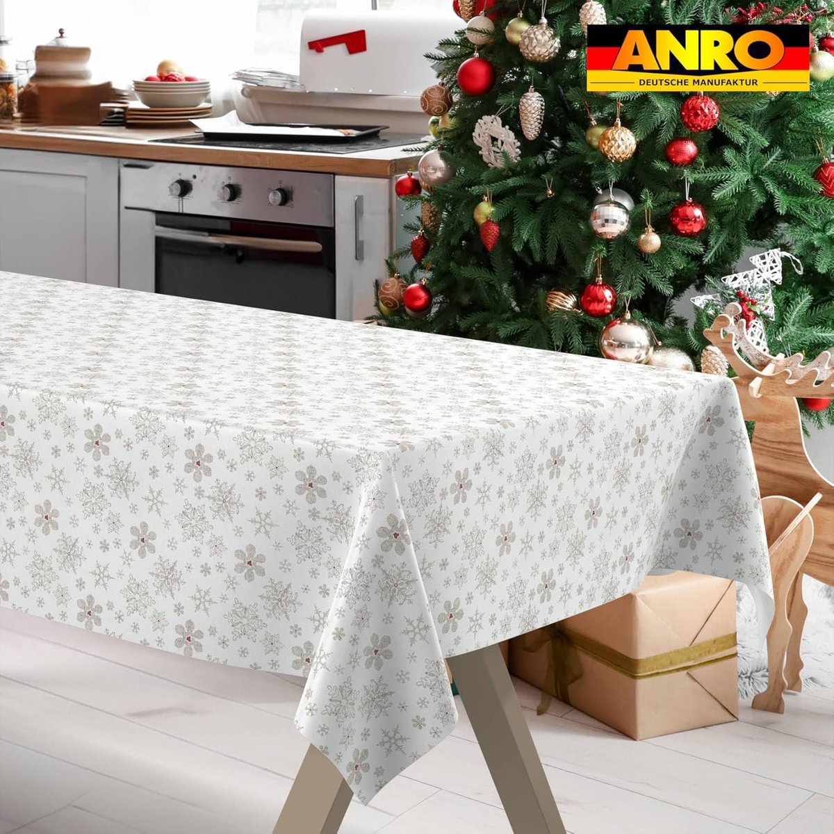 Kerst Tafelkleed Katoen Polyester 160x100 cm - Waterafstotend en Wasbaar