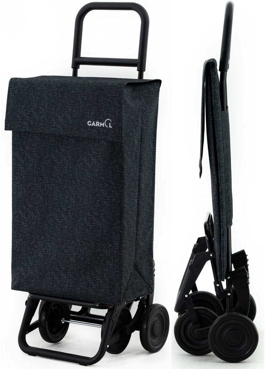 Inklapbare Boodschappentrolley 48L met 4 Wielen - Grote Capaciteit en Compact