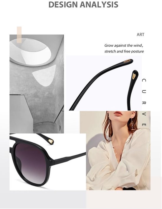 Vintage Gepolariseerde Aviator Zonnebril Oversized Dames Heren van Sojos — afbeelding 4