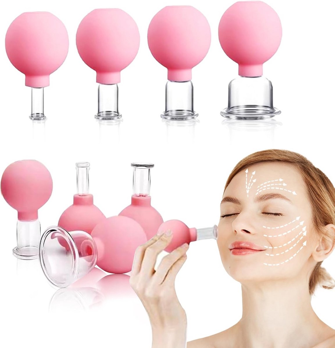 Siliconen Cupping Set - 4 Stuks Massage Cups voor Huidverzorging en Ontspanning
