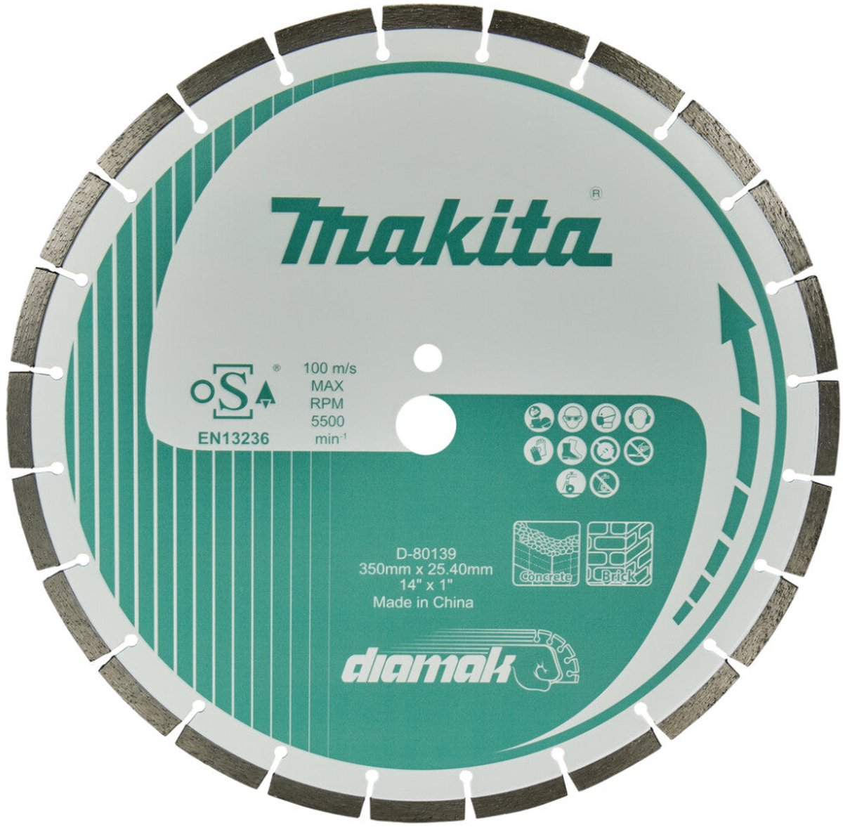 Makita D-80139 Diamantschijf | 350 x 25,4 x 3,2 mm
