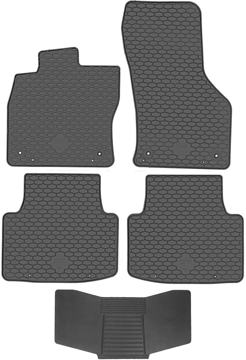 Max-Dywanik DOMA Serie - VW Passat B8 2014-2023 - Rubberen Matten - Zwart - Met Tunnelbeschermer