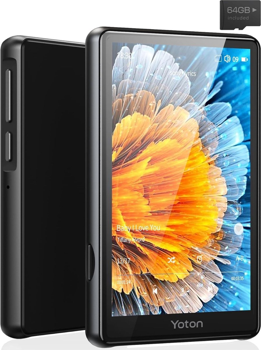 MP3 Speler met Full Touch Screen, Hi-Fi Audio en 64GB Opslag