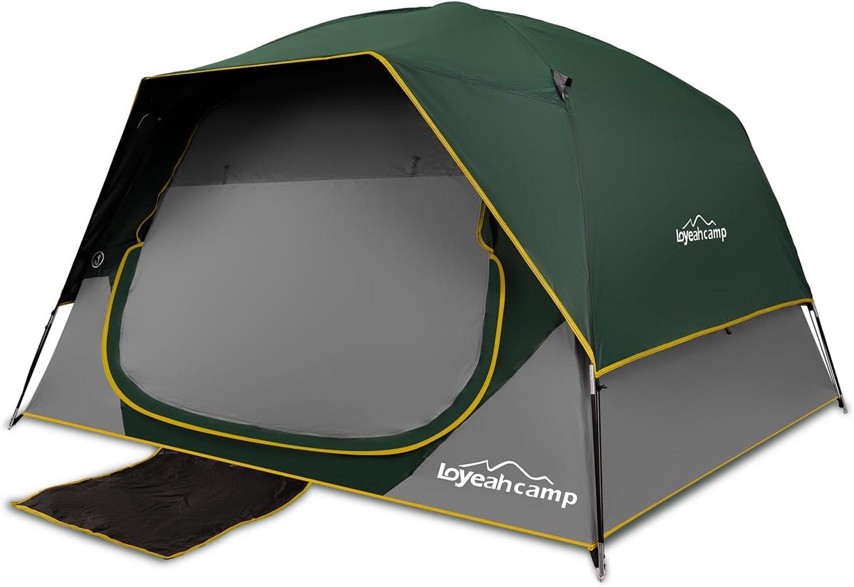 Verduisterende Campingtent 4 Personen - Snel Opzetten, Waterdicht & Familie Geschikt