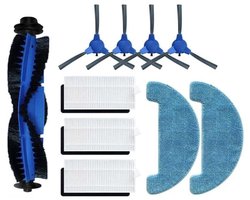 Set van 10 hoofdborstels Geschikt voor de Venga VG Rvc 3000 3001 robotstofzuiger: 1 rolborstel, 4 zijborstels, 3 vezelborstels