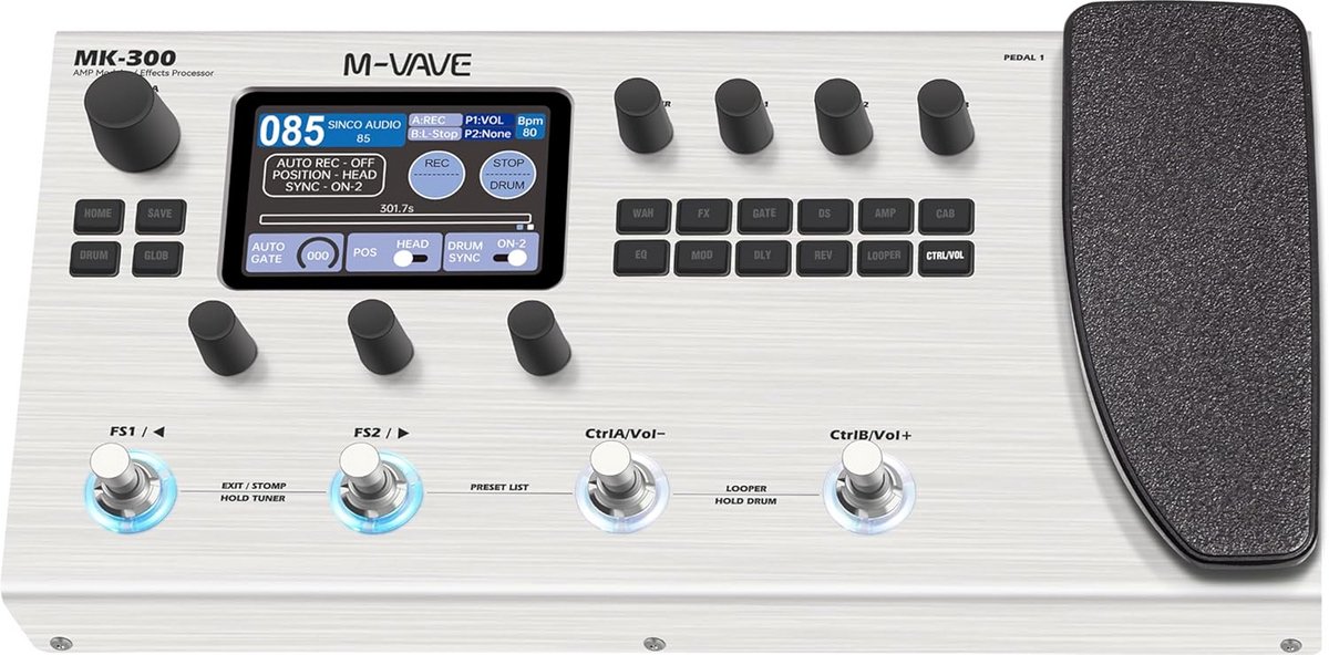 Gitaar en Bas Multieffecten Processor met 320+ Effecten, Amp Modellen en Looper