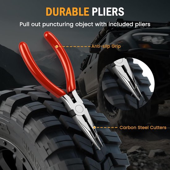 70-delige Bandenreparatieset voor Auto en Motorfiets - Heavy Duty Plugkit van Merkloos — afbeelding 2