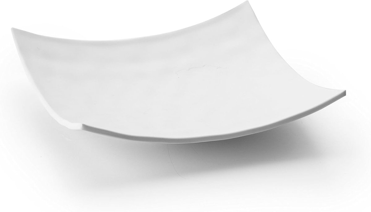 Vierkante Melamine Schaal Wit - 19x19x4 cm - Vaatwasserbestendig en Hittebestendig