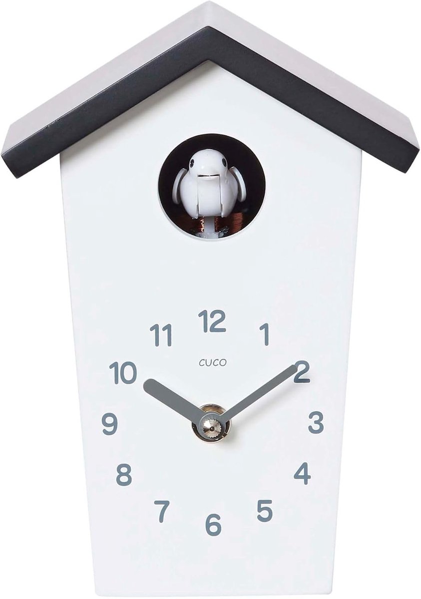 Moderne Mini Koekoeksklok Wit/Zwart Houten Wandklok/Tafelklok