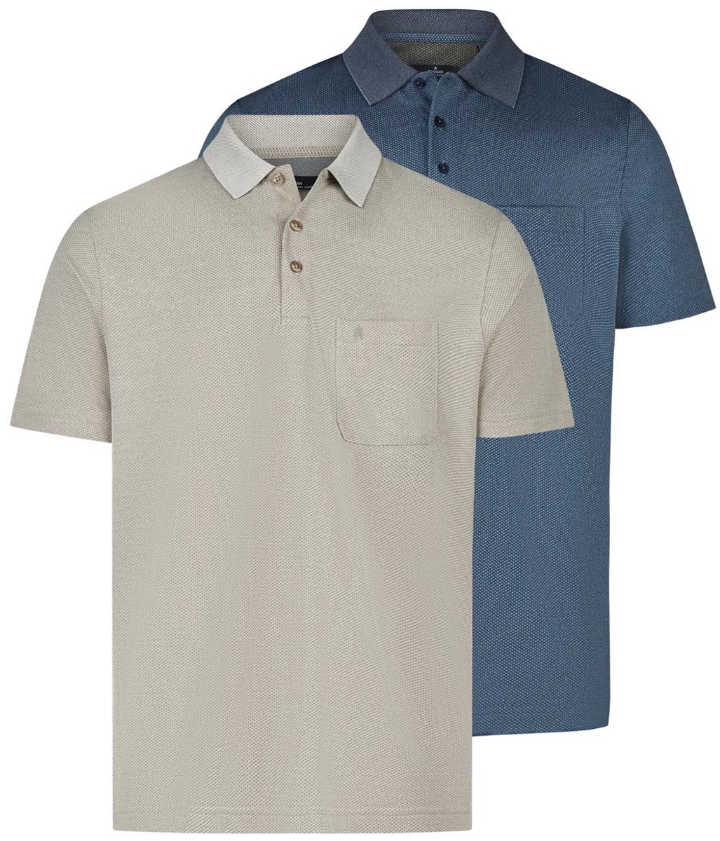 RAGMAN Heren poloshirt 2 pack Basic