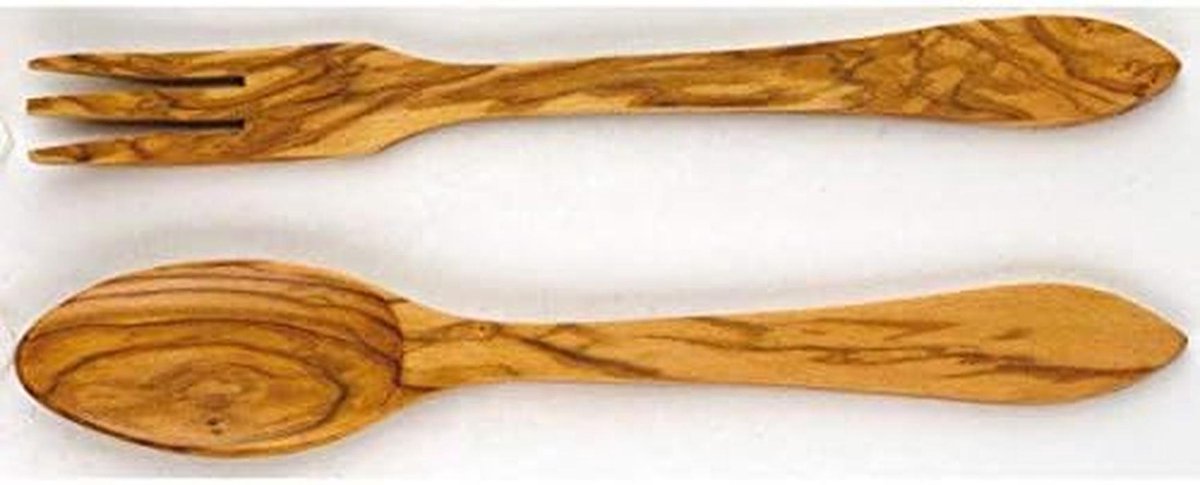Set Saladebestek van Olijfhout - 25 cm - Tulp Design