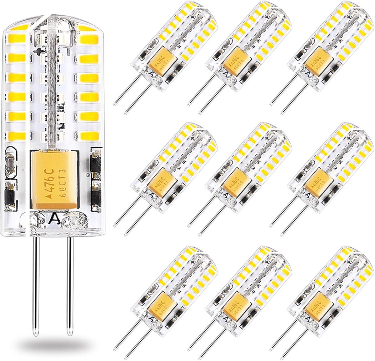 10x G4 LED Lampen 12V Bi-pin Vervanging Halogeen 30W Warm Wit 3000K