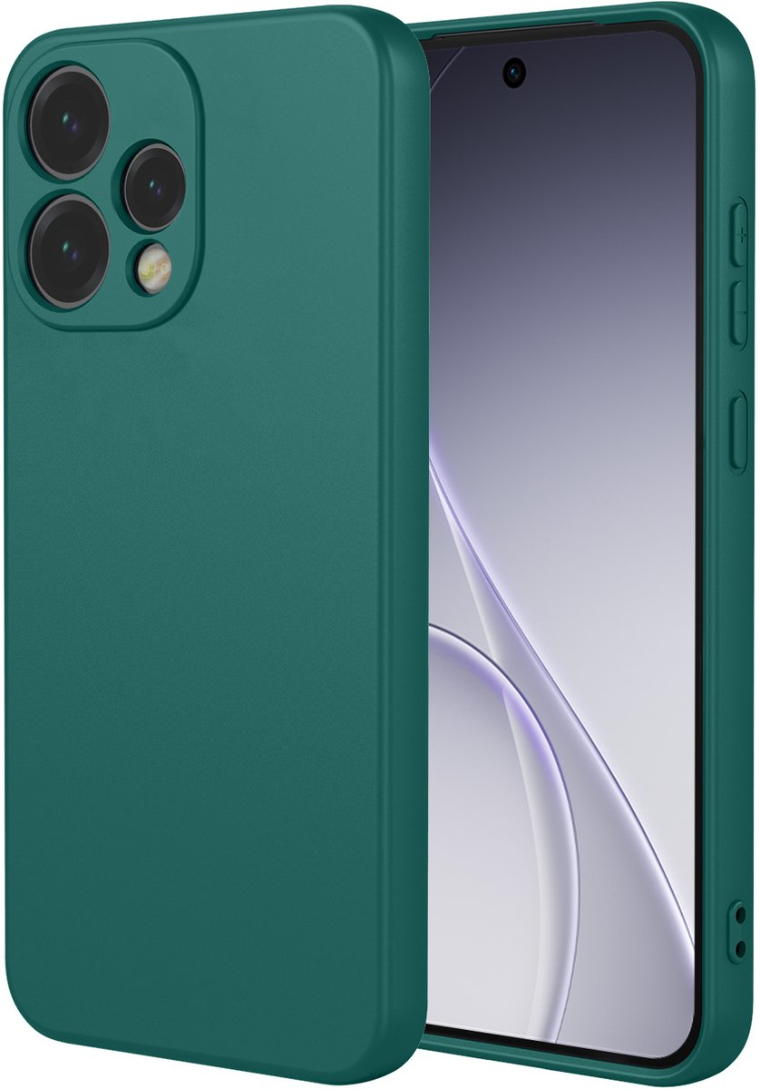 MobyDefend Hoesje - Geschikt voor Oppo Reno15 - Matte Siliconen Backcover - Groen
