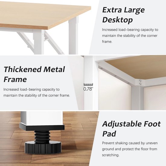 Inklapbaar Bureau 100x60 cm - Multifunctionele Klaptafel voor Thuis en Kantoor — afbeelding 3