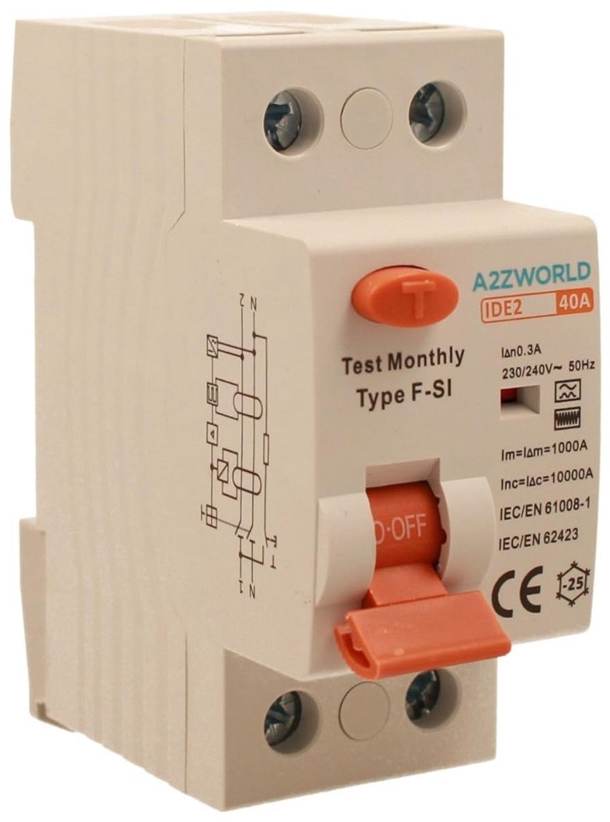 Super Geïmmuniseerde Aardlekschakelaar Type F-SI 40A - Bescherming tegen aardlek en overspanning
