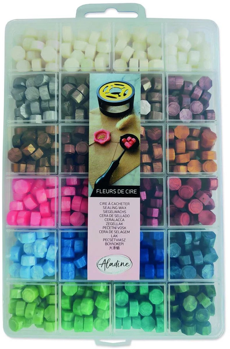 Aladine zegelwas set - creatieve knutselset 24 kleuren.