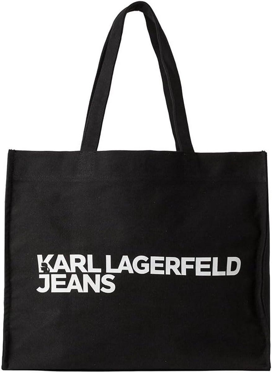 Grote Zwarte Dames Shopper Tas met Logo